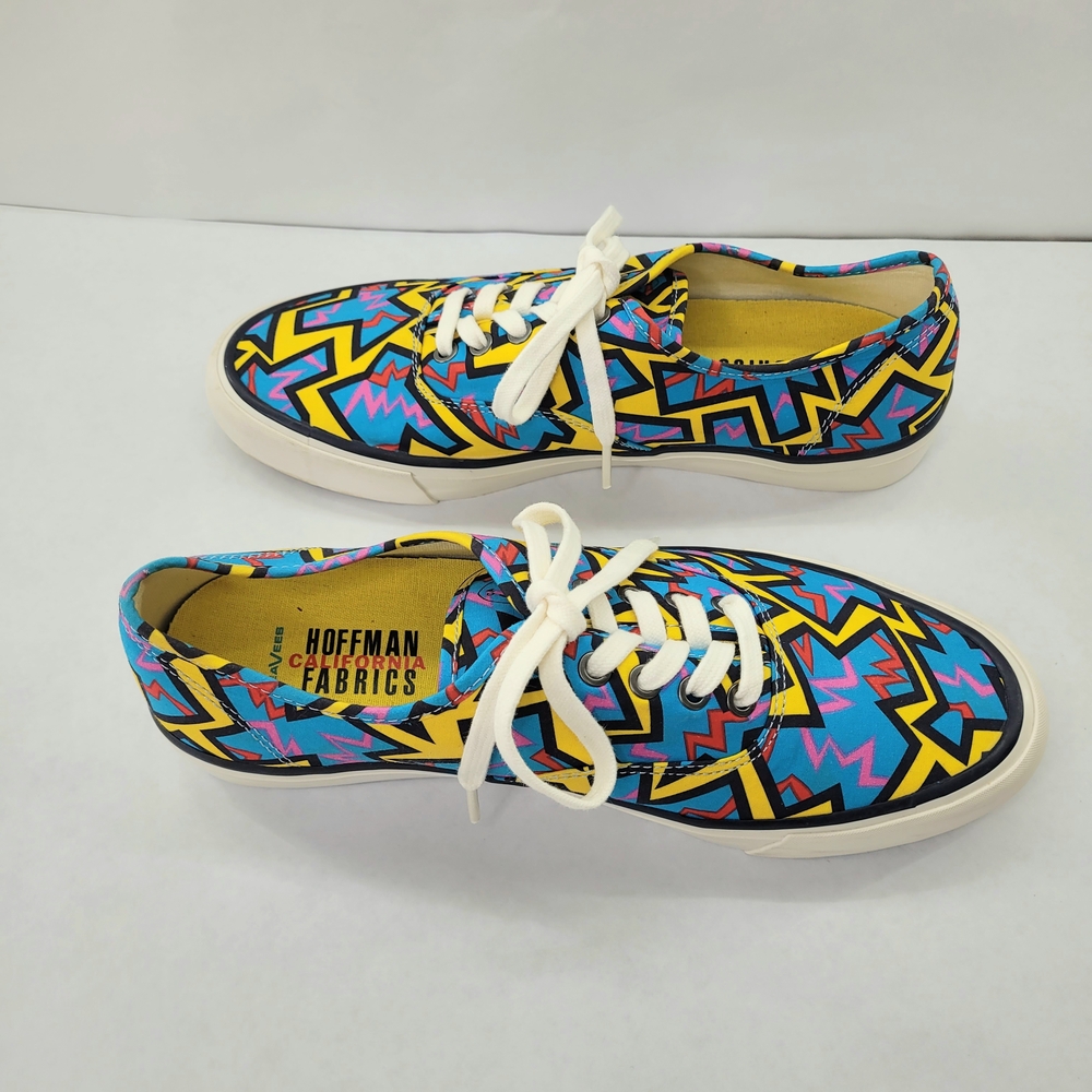 SEAVEES Hoffman Print Legend Sneaker Size 9.5 Mens Blue Neon Archival Artwork - Picture 4 of 9